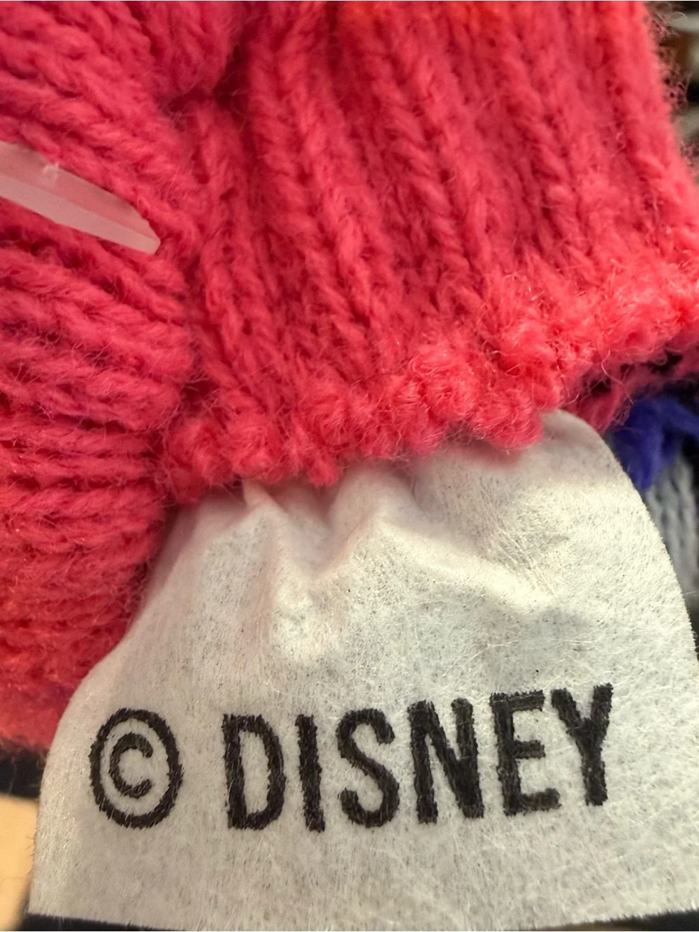 Vintage Disney beauty and the beast Pink Knit Mitten